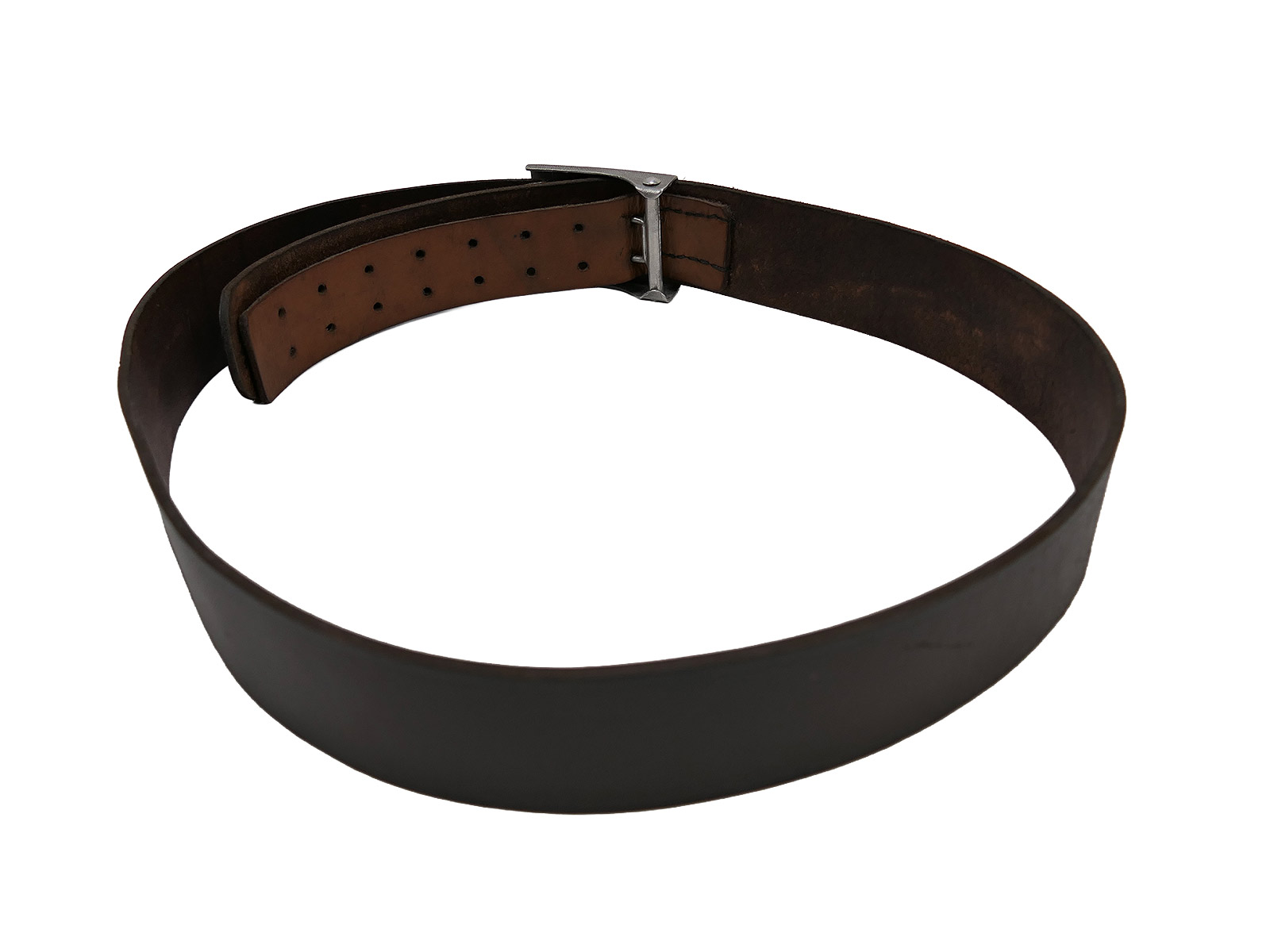 Luftwaffe Vintage Belt / Leather Belt, 105 cm, with Luftwaffe Pilot Aluminium Buckle – BATTLE WORN