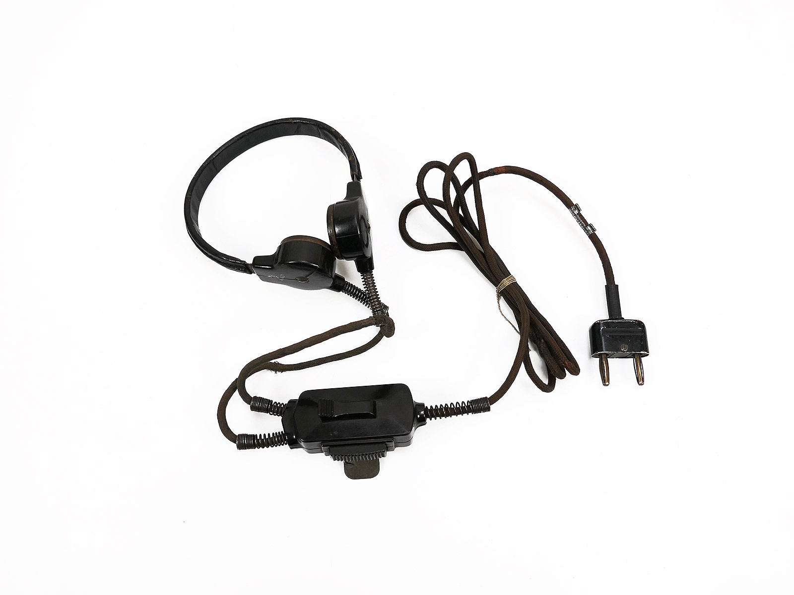 Wehrmacht Waffen-SS tank throat microphone with switch and control box for radio equipment