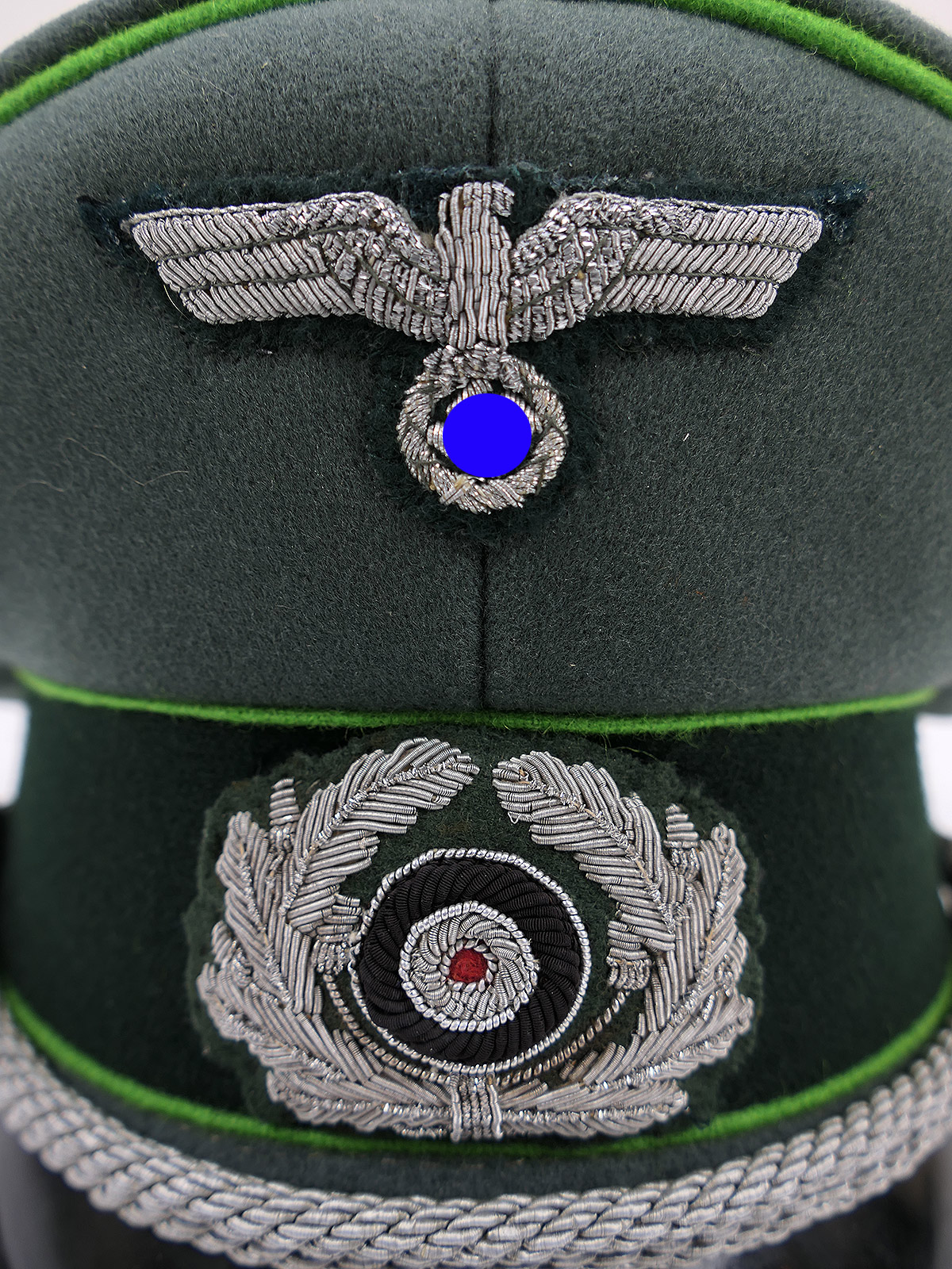 Wehrmacht peaked cap, officer’s, Panzergrenadier, size 58, premium museum-quality reproduction with original embroidered details, COLLECTION