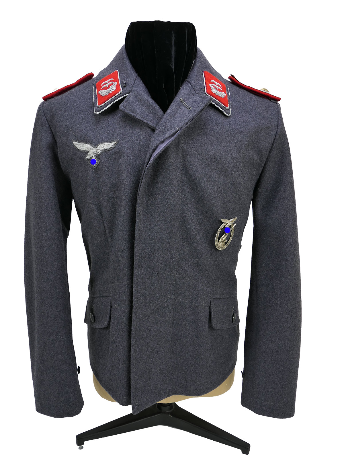 Antique WW2 Luftwaffe pilot’s jacket, First Lieutenant, anti-aircraft artillery uniform – COLLECTION, BATTLE-WORN