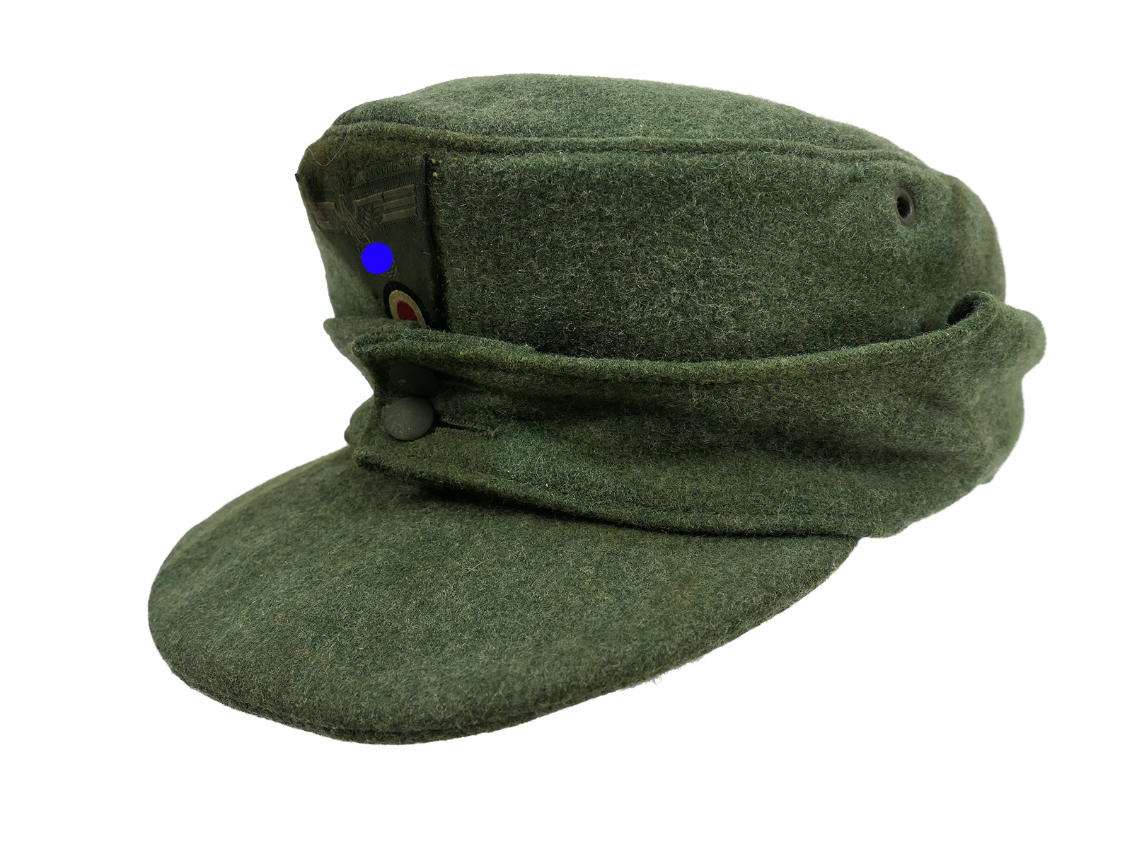 Wehrmacht M43 field cap M1943 with trapezoidal detailing, cap eagle, size 58, BATTLE WORN