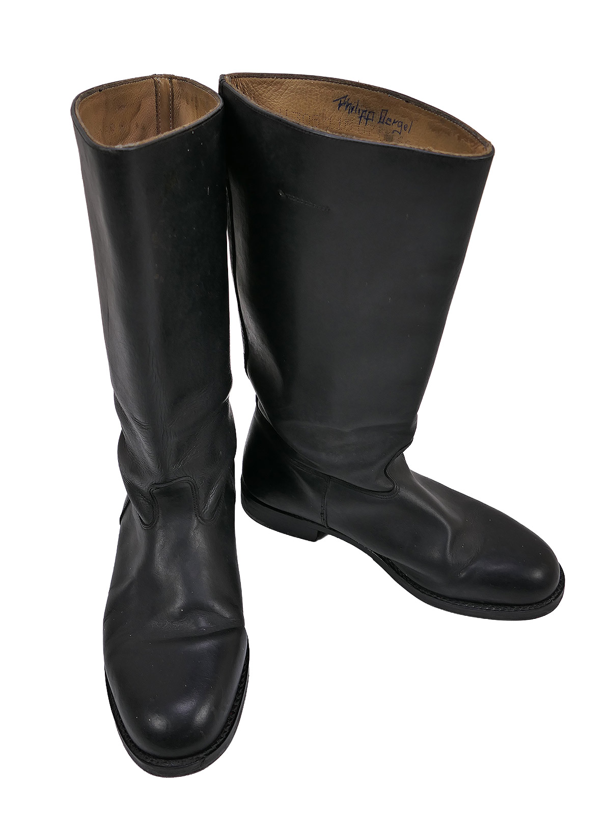 Wehrmacht-style leather boots, studded, high-top boots, Guard Battalion, size 47, with horseshoe, 305/116 TOP