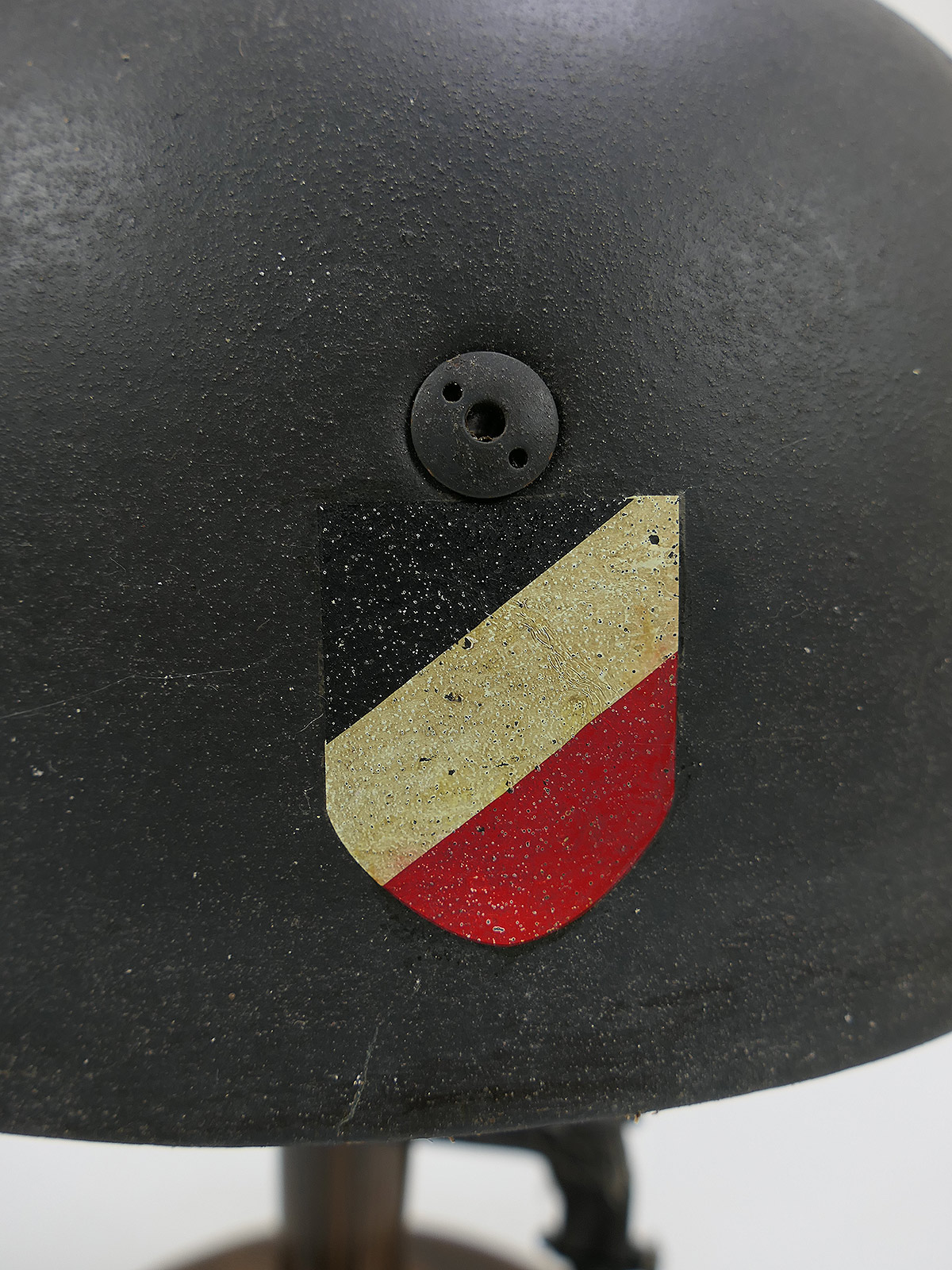 One-off item – Vintage camouflage paratrooper helmet, DD Stahlhelm M38, Luftwaffe paratrooper COLLECTION