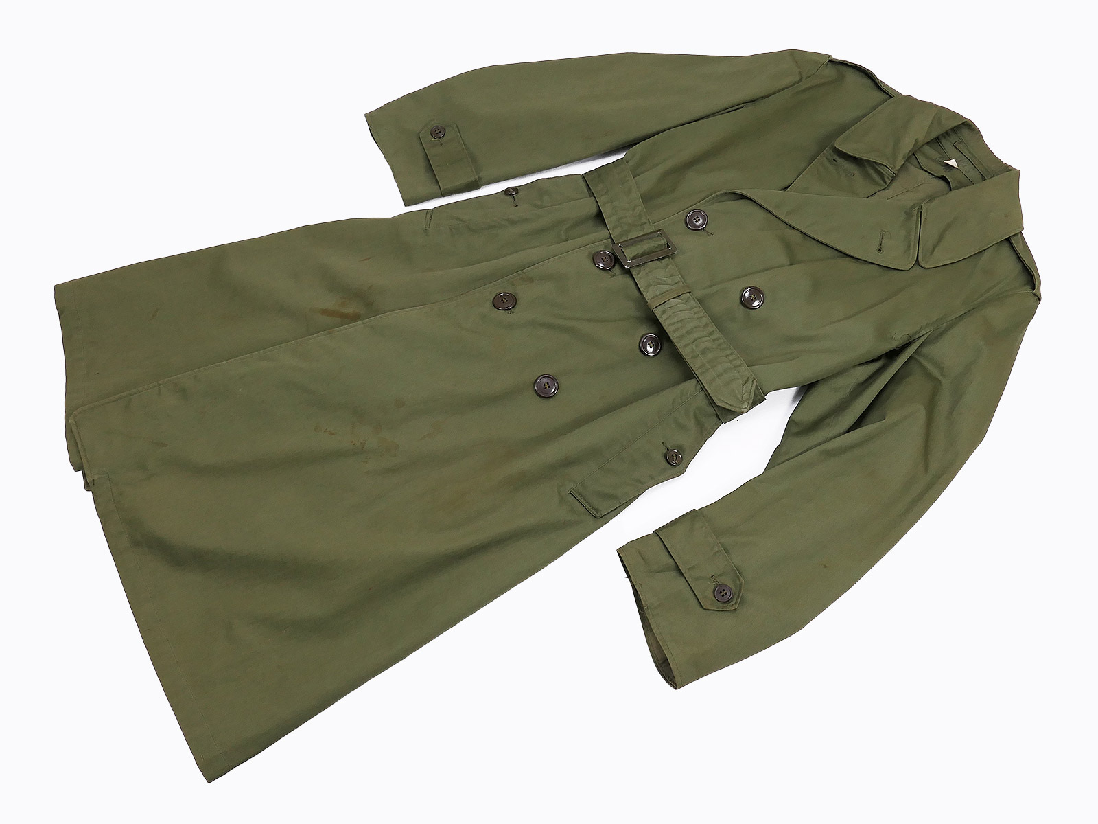 P1726602 Original US Overcoat Cotton OG107 Coat Trench Coat 1953 Size Small Korea War 50s