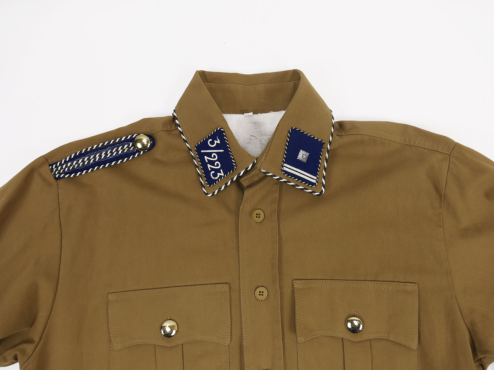 Single piece - film prop SA shirt / blouse 3/223 uniform shirt brown shirt size L 