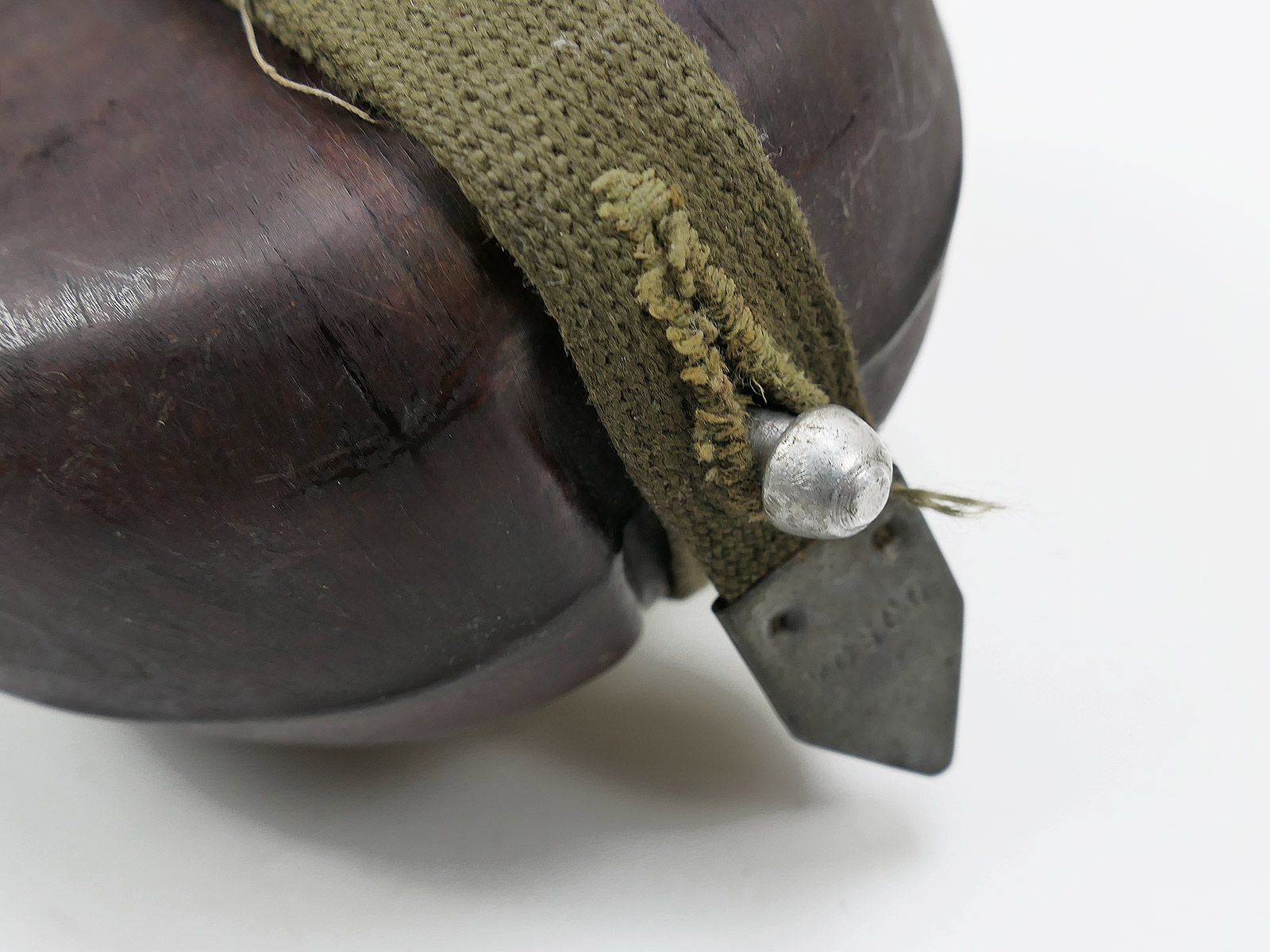Wehrmacht DAK Afrika Korps coconut field flask, tropical, RITTER ALFURIT, with cup – COLLECTION, BATTLE-WORN