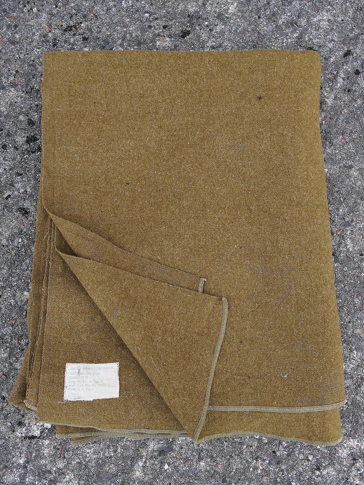 1942 Original US ARMY WW2 Wool Virgin Blanket OD Wool Blanket Camp Blanket
