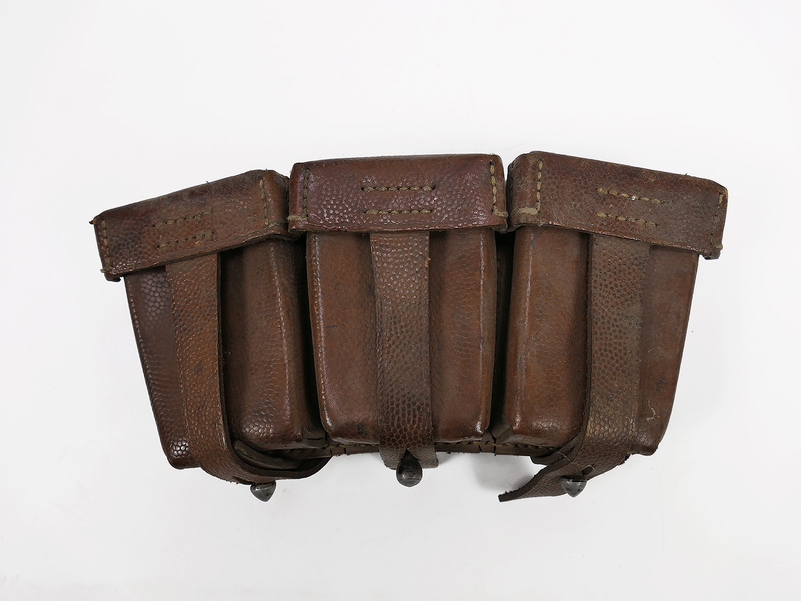#C Carbine K98 3 cartridge pouch BRAUN ORIGINAL with manufacturer Luftwaffe / Tropen / Afrikakorps
