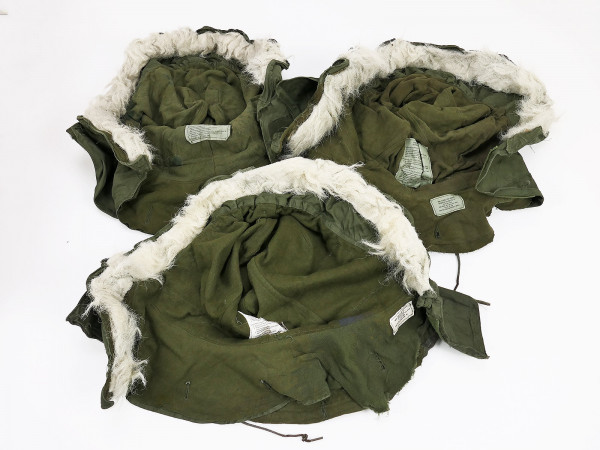 3x Original US ARMY Hood Winter Hood for Field Coat M-65 Parka Fur Hood