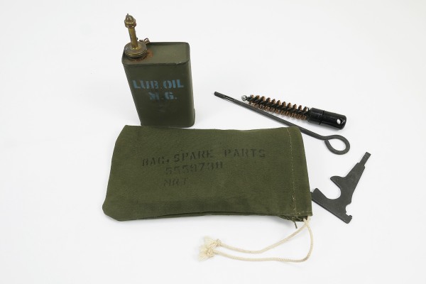 US Army Tool Spare Parts Bag Bag with accessories for .50 Cal oiler cleaning kit