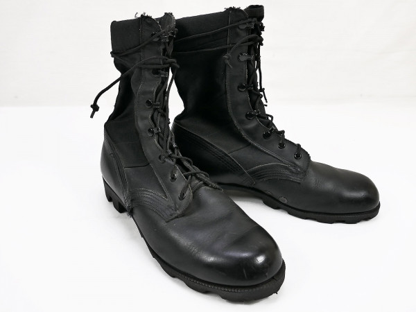 US ARMY Vintage Combat Boots Vietnam Combat Boots Gr. 10W Jungle Leather / Mesh Siefel black