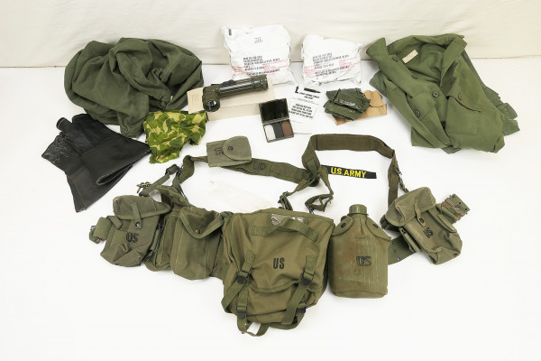 #B Type M-1956 webbing US Army Vietnam Assault Luggage - Pistol Belt Bags Pouches Cover Torch Patches