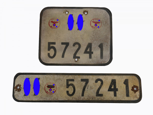 #E/ Waffen SS set license plate KFZ license plate Kübelwagen VW82 Schwimmwagen VW166