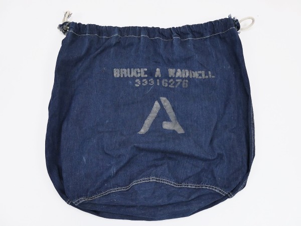 Original US Army WW2 Barrack Duffle Bag Blue Denim Duffel Laundry Bag