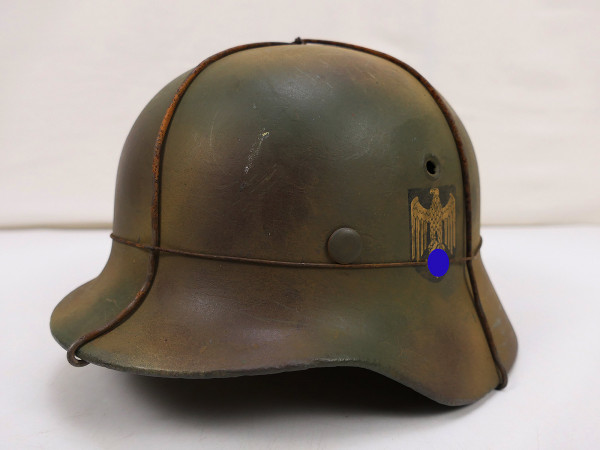 Wehrmacht camouflage DD steel helmet M40 with helmet lining size 55 Normandy camouflage helmet wire from museum