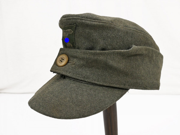 Waffen SS Campstyle M43 single button field cap wool cloth with trapeze effects Baschlik cap size 57/58