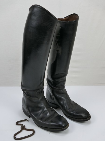 Wehrmacht vintage leather boots officer knobelbecher riding boots high shaft boots
