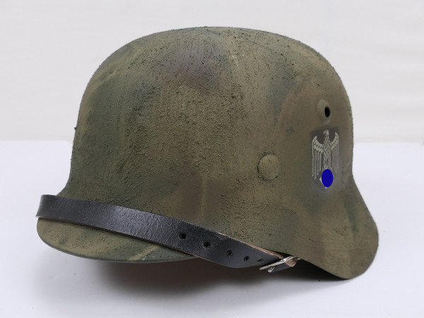Wehrmacht camouflage steel helmet M35 M40 Tarnhelm SD Gr.59/60 Rauhtarn Westfront leaf camo