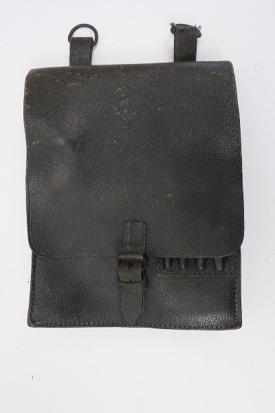 Map bag leather black vintage reporting bag