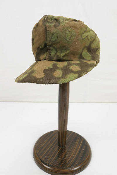 Waffen SS Frontfertigung field cap original fabric oak leaves spring size 60 camouflage cap from museum