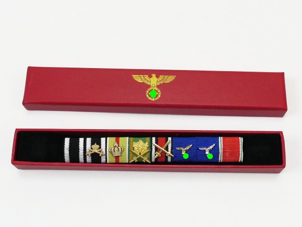 Wehrmacht ribbon clasp 8s with overlays medal clasp GFM H. GÖRING in case