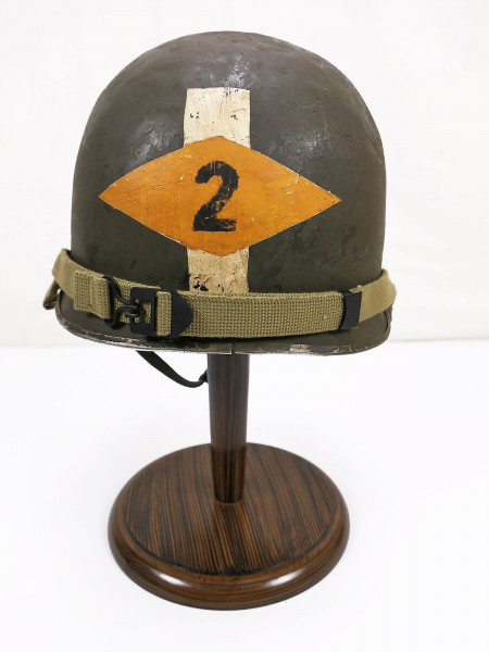 US ARMY Type WW2 M1 steel helmet Captain 2nd RANGER Batt. painting helmet + liner + chinstrap