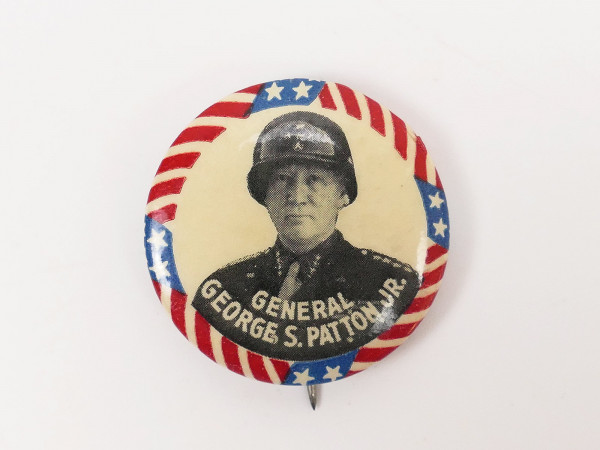 U.S Army WW2 Pin Button with General George S. Patton Jr.