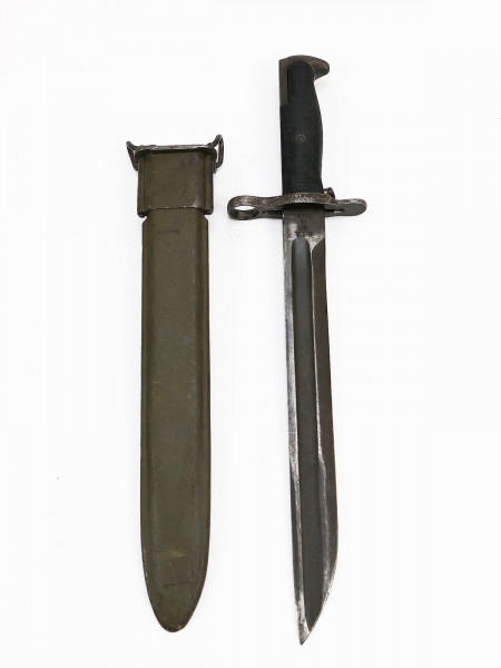 Original WW1 US bayonet M1910 RIA Rock Island Armory shortened blade with scabbard