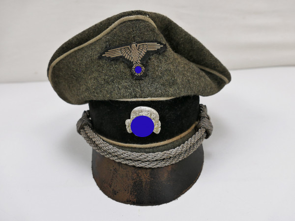 Waffen SS VT officer's peaked cap Crusher cap size 59 coarse wool with effects mix unique piece