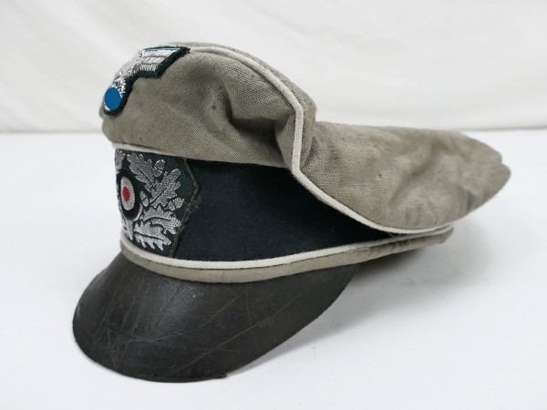Wehrmacht summer peaked cap infantry crusher cap officer size 58 from museum liquidation