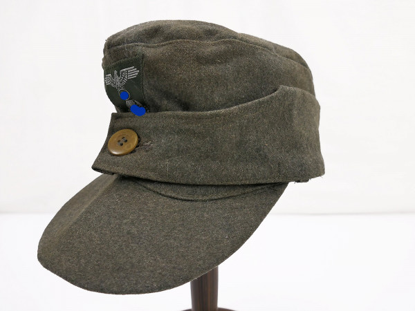 Waffen SS Campstyle M43 single button field cap wool cloth with trapeze effects Baschlik cap size 59+