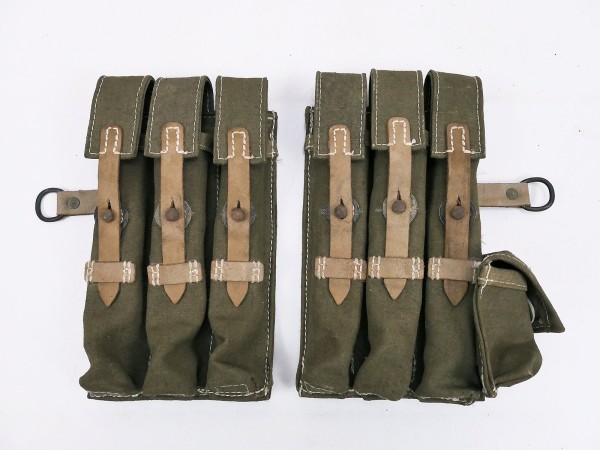 #120 Wehrmacht MP 38/40 canvas magazine pouches pair - MP38 MP40 light version