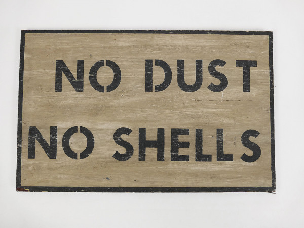 Wooden sign Vintage Battle Field Camp wooden road sign "No dust no shells" 40x64cm