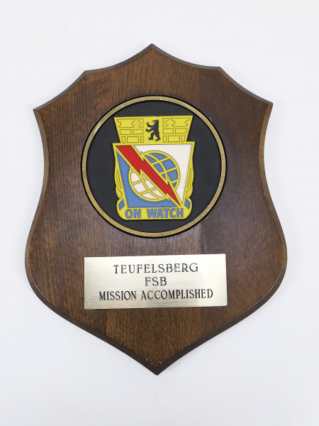 Commemorative wall plaque FSB Teufelsberg listening station Allied Forces Field Station Berlin