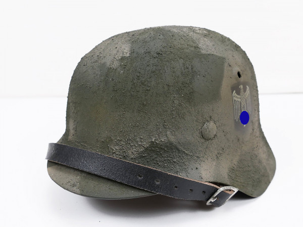Wehrmacht limewood leaf camouflage steel helmet M35 M40 Tarnhelm SD Gr.57/58 Rauhtarn Westfront