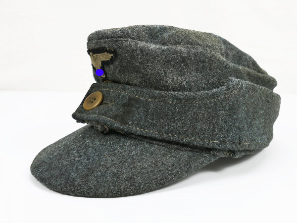 Waffen SS M43 single button field cap Italian wool cloth size 59 simplified Ravensbrück production