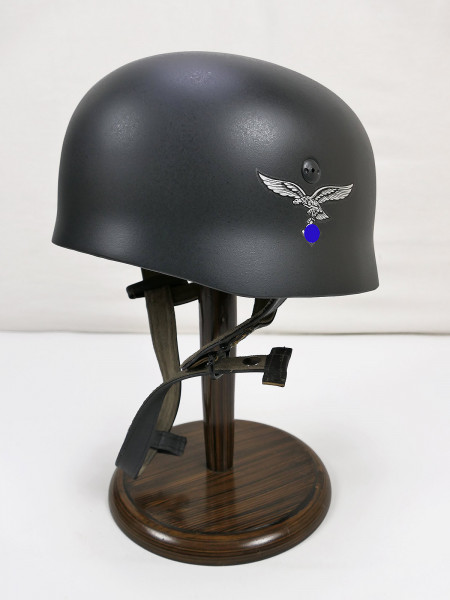 Single piece WK2 LW paratrooper helmet steel helmet M38 Luftwaffe bell blue-grey 59/60