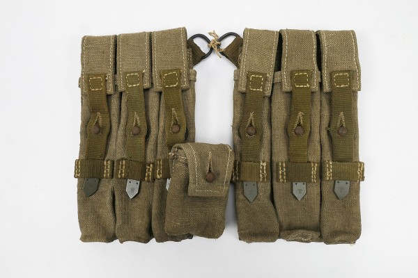 #T Wehrmacht pair MP 38/40 magazine pouches MP38 MP40 canvas bag leather parts