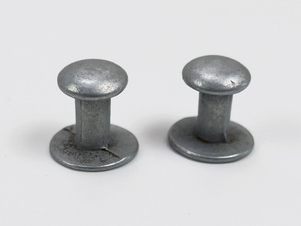 2x metal rivets for miscellaneous / straps / also for strapping gas mask can