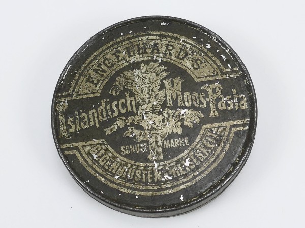 Antique tin can Engelhard's moss pasta for coughs ...can 30s