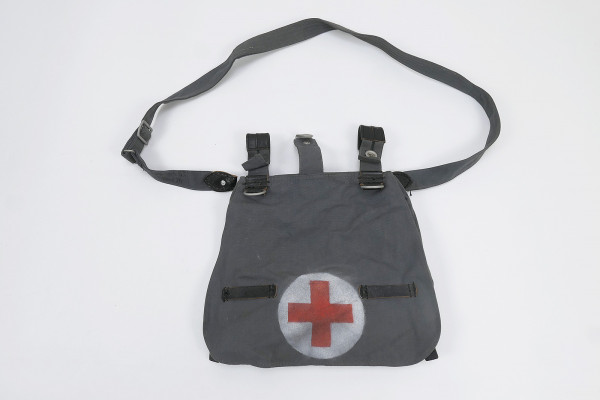 #B WL haversack Red Cross medic blue-grey with carrying strap type Luftwaffe WW2 LW