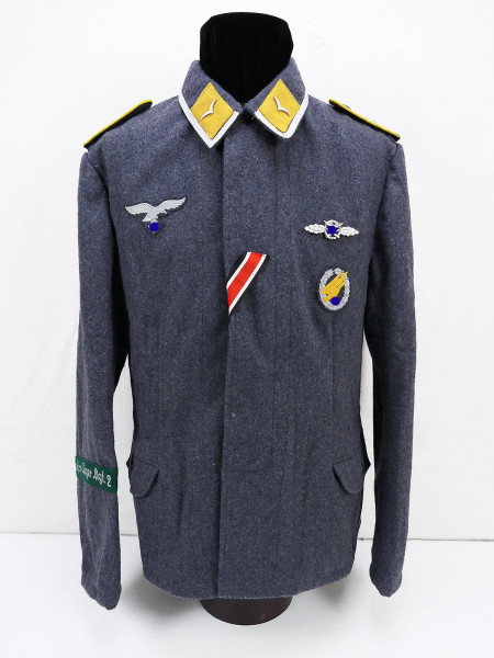 Luftwaffe aviator blouse LW Uffz Waffenmeister paratrooper uniform FJ Rgt 2 from museum