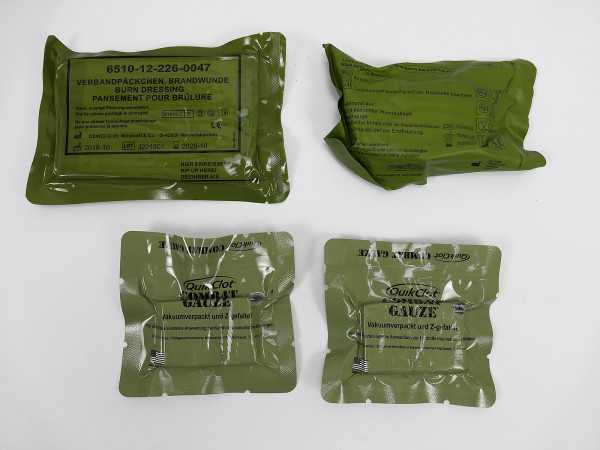 4x FIRST AID First Aid Tools 2x Quikclot Combat Gauze Burn Emergency Trauma Wound