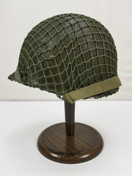 US ARMY WW2 M1 steel helmet rough camouflage with liner chin strap helmet net