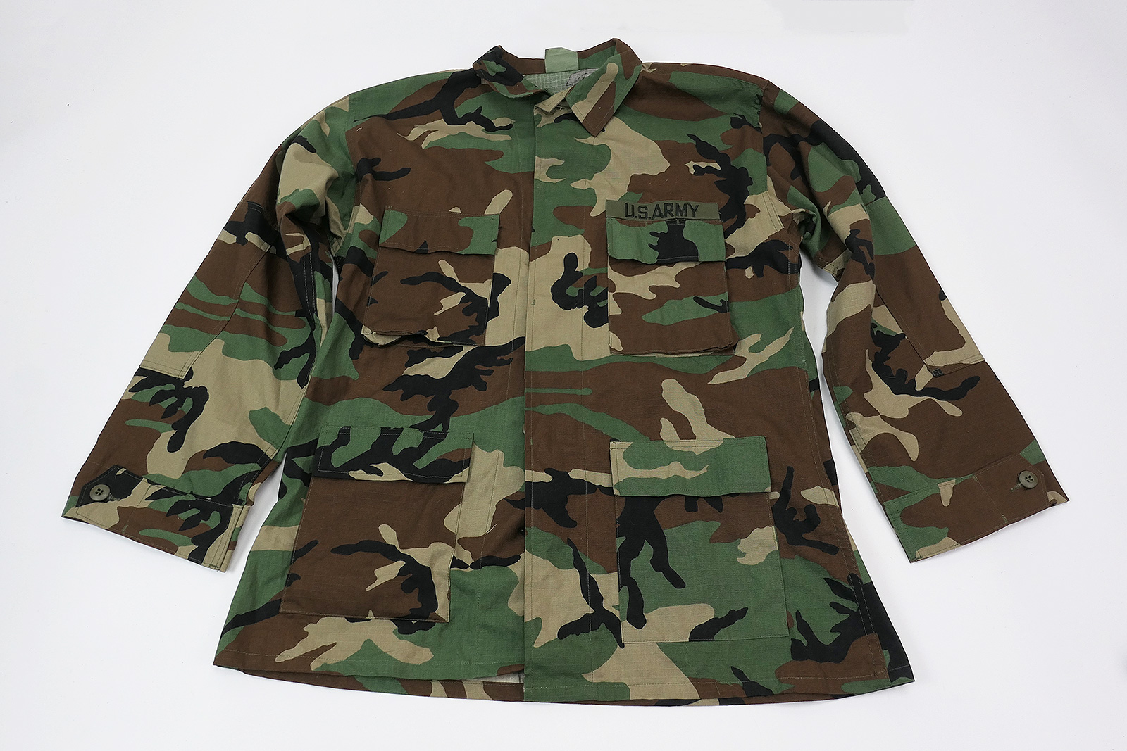 Reworked US Army Woodland Camo Shirt Jacket, Size M/L – kabanplus