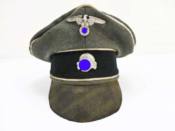 Waffen SS VT peaked cap Crusher Cap size 59 with metal effects Unique