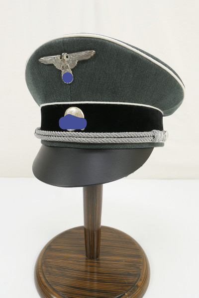 Waffen SS peaked cap officer size 58 with metal effects