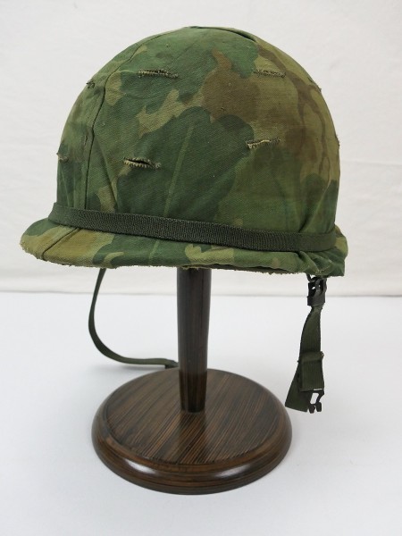 US ARMY Vietnam Korea M1 Steel Helmet with Original TWILL Mitchell Helmet Cover and Liner
