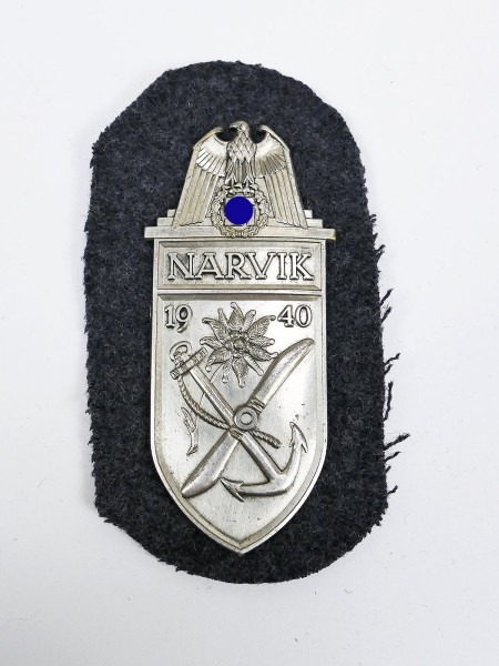 Luftwaffe Narvik shield 1940 Sleeve shield Narvik on dark blue background