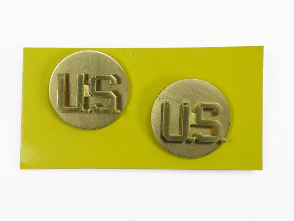 US ARMY pair of collar badges EM U.S. / U.S. Collar disks Class A Uniform